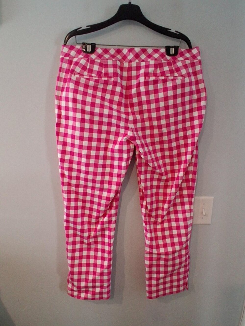 Boden The Richmond trouser pants womens 14 pink white gingham cropped ankle - Picture 4 of 4